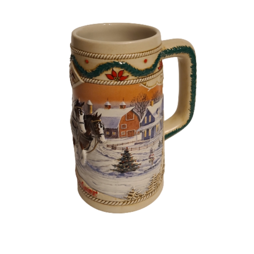 1996 Budweiser "American Homestead" Holiday Beer Stein